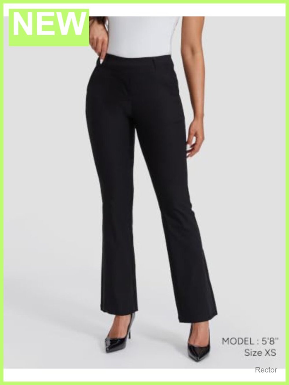 Bootcut Pull On Dress Pants Stretch High Rise Work Slacks - Picture 4 of 6
